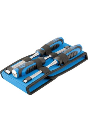 Набор долот-стамесок плоских, 3 шт, 12-16-20 мм, двухкомпонентная рукоятка, металлический затыльник Барс