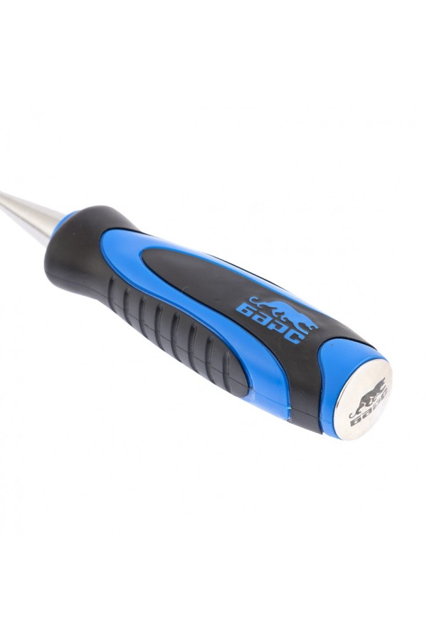 Долото-стамеска, плоская, 6 мм, двухкомпонентная рукоятка, металлический затыльник Барс