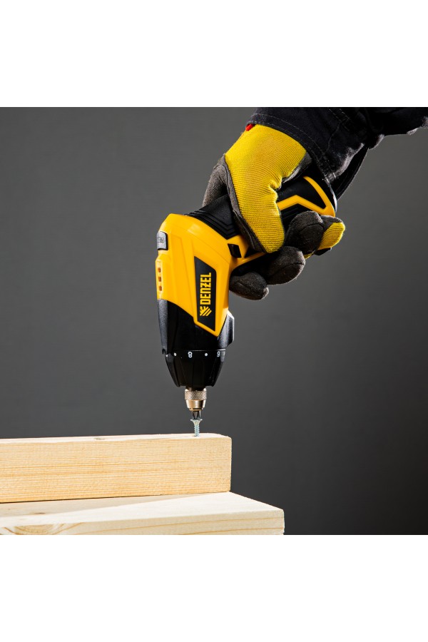 Отвертка аккумуляторная CSL-3.6-01, Li-Ion, 3.6 В, 1.3 А*ч, 200 об/мин, с аксессуарами Denzel