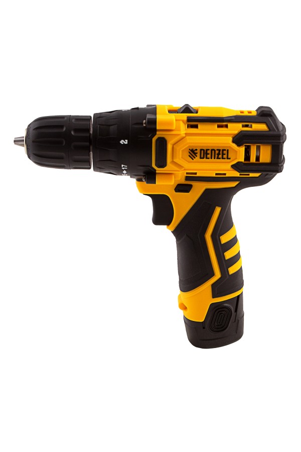 Дрель-шуруповерт аккумуляторная CDL-12CB, Li-Ion, 12 В, 1 акк. Denzel