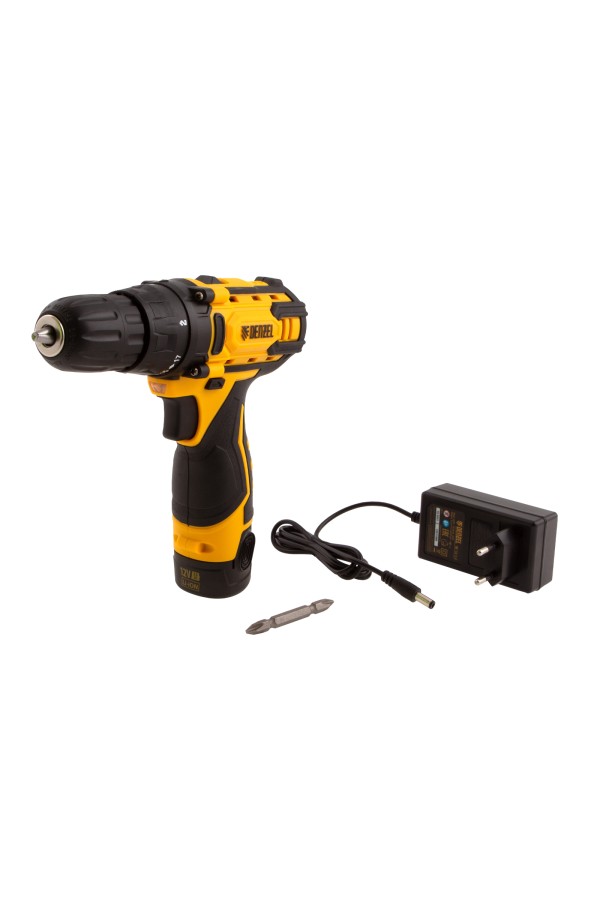 Дрель-шуруповерт аккумуляторная CDL-12CB, Li-Ion, 12 В, 1 акк. Denzel