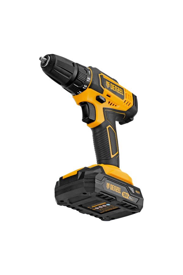 Дрель-шуруповерт аккумуляторная CDL-18-02BM, Li-Ion, 18 В, 2 аккумулятор Denzel