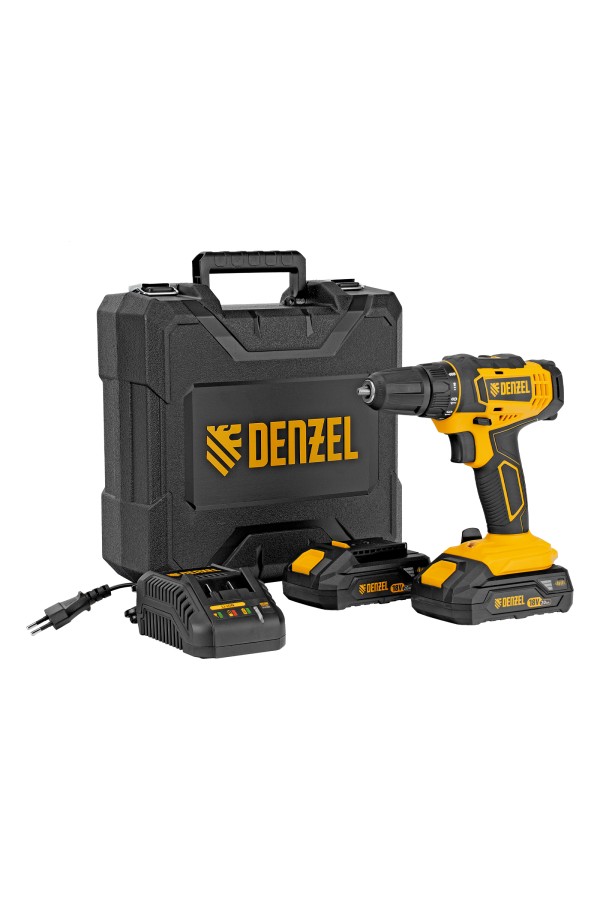 Дрель-шуруповерт аккумуляторная CDL-18-02BM, Li-Ion, 18 В, 2 аккумулятор Denzel