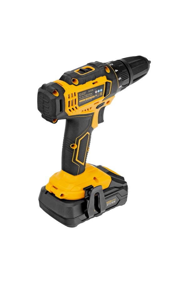 Дрель-шуруповерт аккумуляторная CDL-18-02BM, Li-Ion, 18 В, 2 аккумулятор Denzel