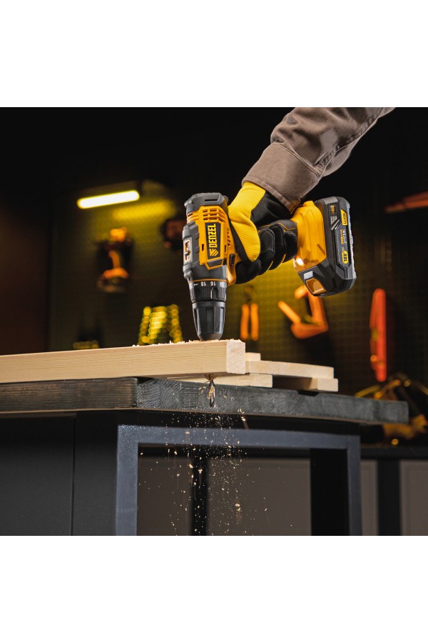 Дрель-шуруповерт аккумуляторная CDL-18-0, Li-Ion, 18 В Denzel