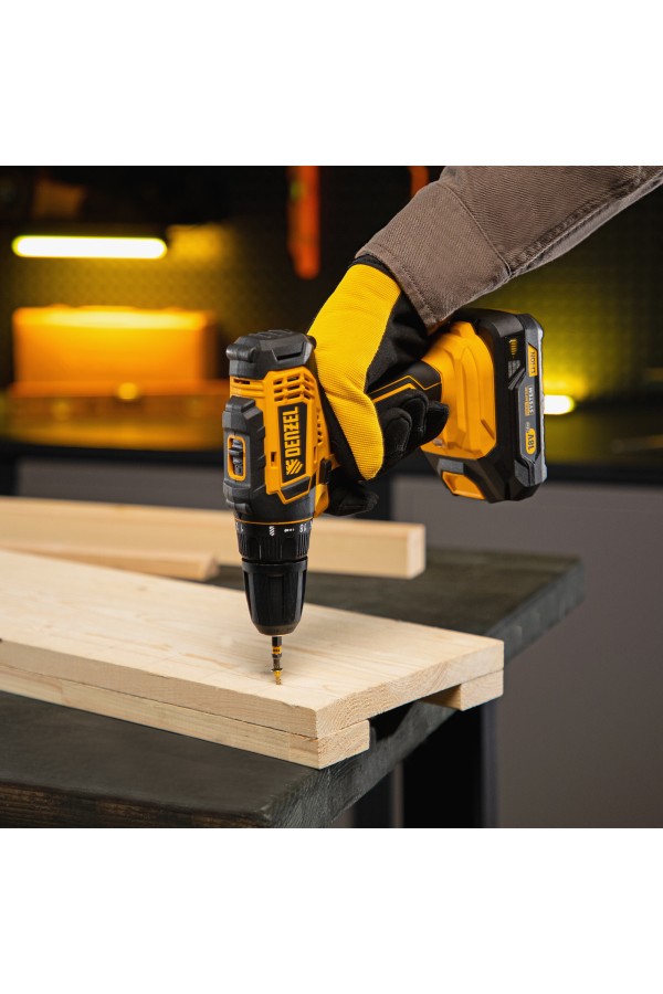 Дрель-шуруповерт аккумуляторная CDL-18-0, Li-Ion, 18 В Denzel