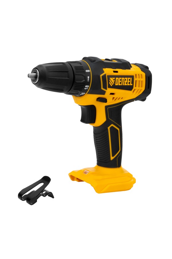 Дрель-шуруповерт аккумуляторная CDL-18-0, Li-Ion, 18 В Denzel