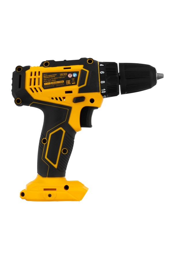 Дрель-шуруповерт аккумуляторная CDL-18-0, Li-Ion, 18 В Denzel