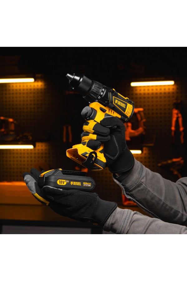 Дрель-шуруповерт аккумуляторная, бесщет. BLDL-IB-18-0, Li-Ion, 18 В Denzel