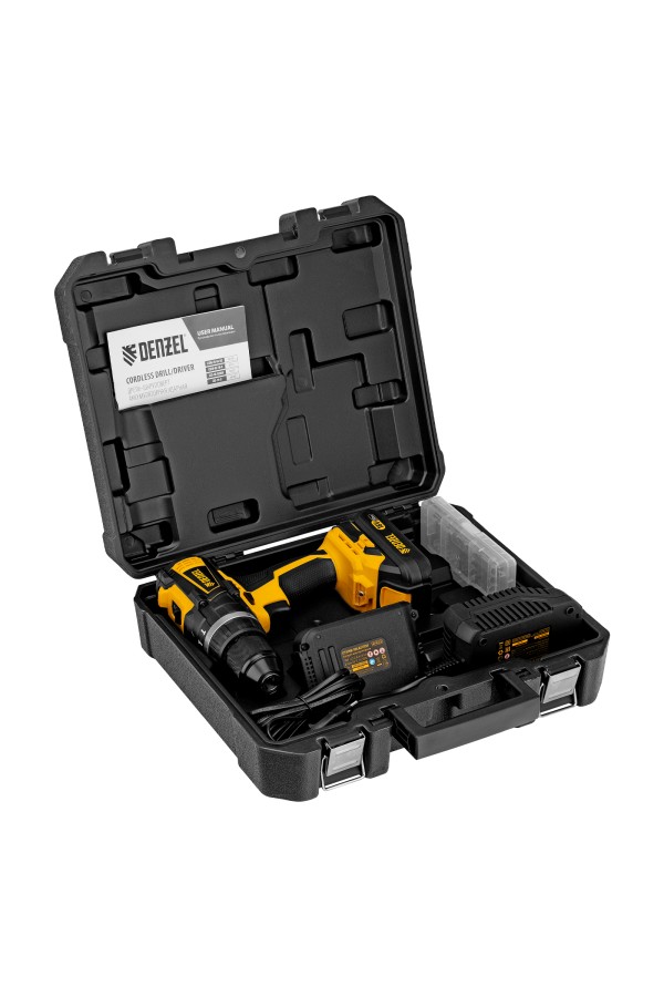Дрель-шуруповерт аккумуляторная ударная бесщет CIDB-IB-18-02, Li-Ion, 18 В, 2 акк. Denzel