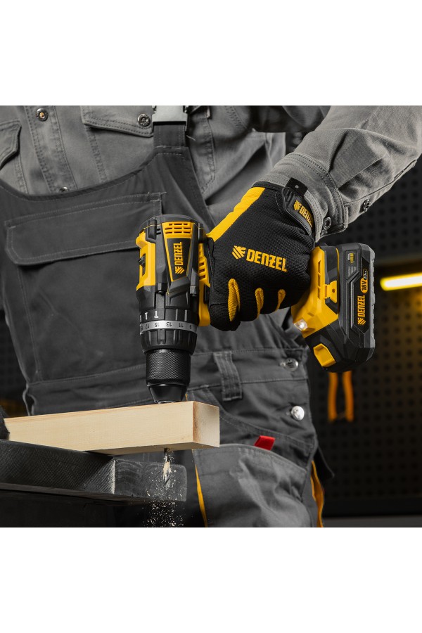 Дрель-шуруповерт аккумуляторная ударная бесщет CIDB-IB-18-02, Li-Ion, 18 В, 2 акк. Denzel