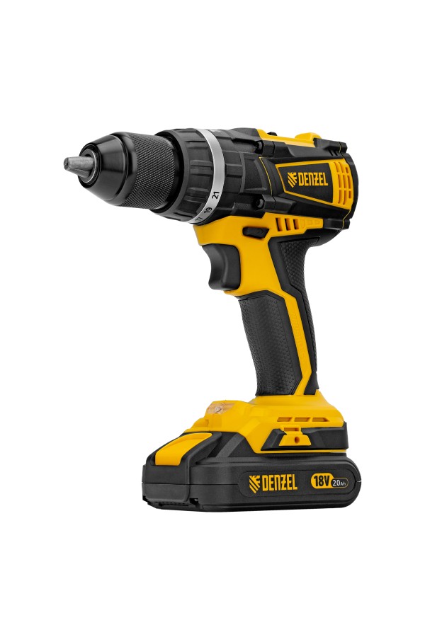 Дрель-шуруповерт аккумуляторная ударная бесщет CIDB-IB-18-02, Li-Ion, 18 В, 2 акк. Denzel