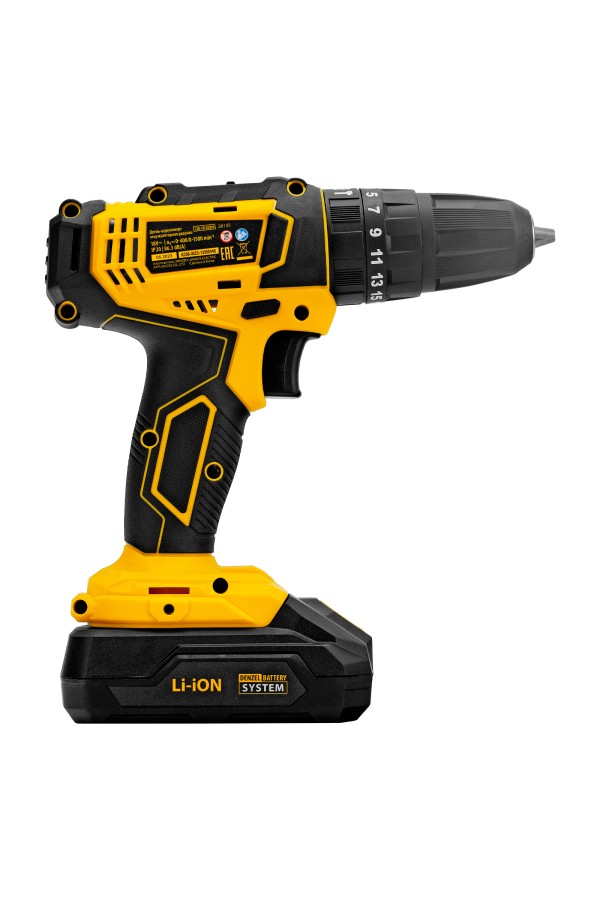 Дрель-шуруповерт аккумуляторная ударная CID-18-02BM, Li-Ion, 18 В, 2 акк. Denzel