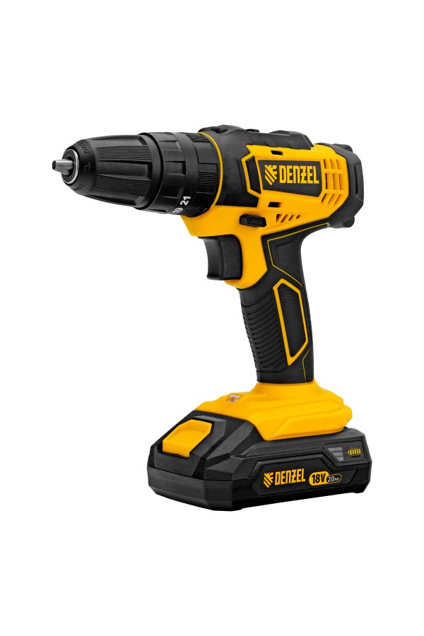 Дрель-шуруповерт аккумуляторная ударная CID-18-02BM, Li-Ion, 18 В, 2 акк. Denzel