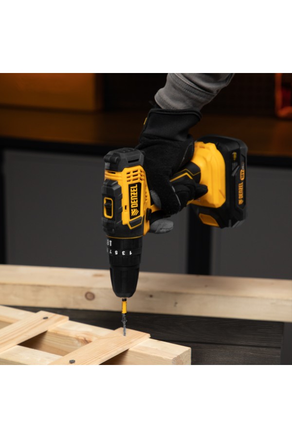 Дрель-шуруповерт аккумуляторная ударная CID-18-02BM, Li-Ion, 18 В, 2 акк. Denzel