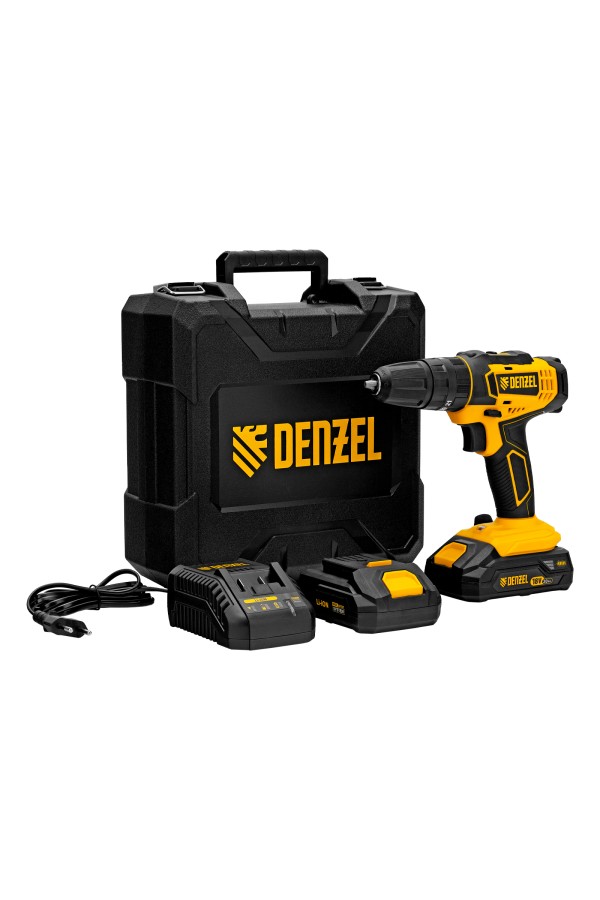 Дрель-шуруповерт аккумуляторная ударная CID-18-02BM, Li-Ion, 18 В, 2 акк. Denzel