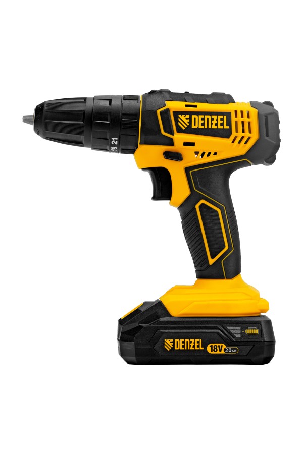 Дрель-шуруповерт аккумуляторная ударная CID-18-02BM, Li-Ion, 18 В, 2 акк. Denzel