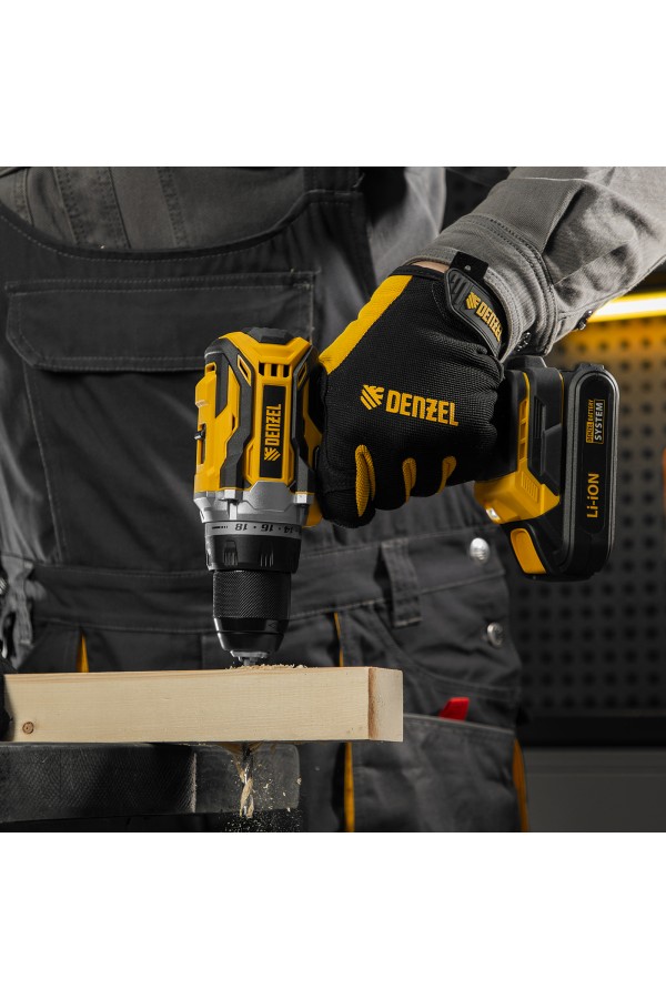 Дрель-шуруповерт аккумуляторная, бесщет. BLDL-18-02 Li-Ion, 18 В Denzel