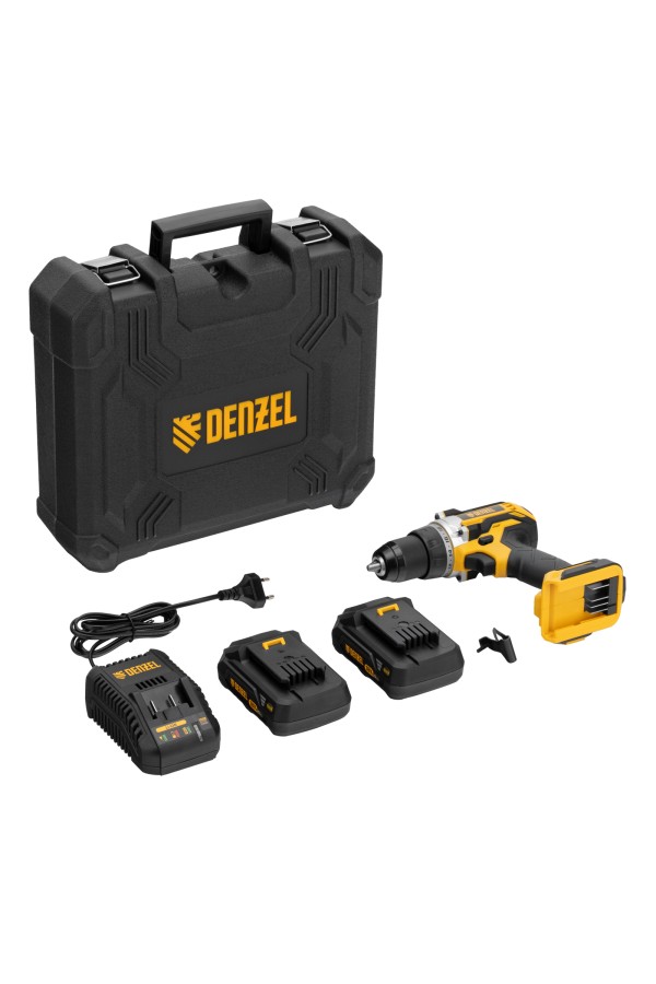 Дрель-шуруповерт аккумуляторная, бесщет. BLDL-18-02 Li-Ion, 18 В Denzel