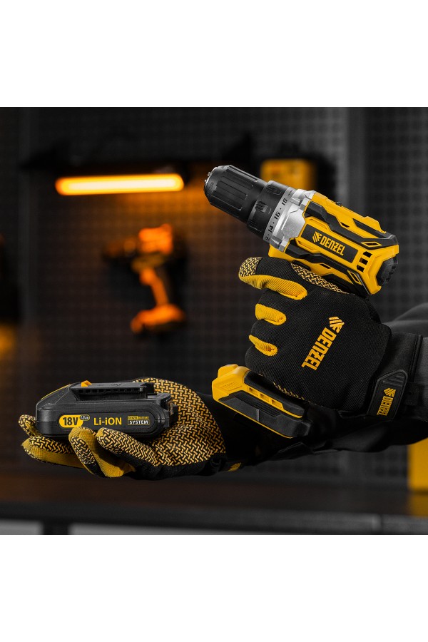 Дрель-шуруповерт аккумуляторная, бесщет. BLDL-18-0 Li-Ion, 18 В Denzel