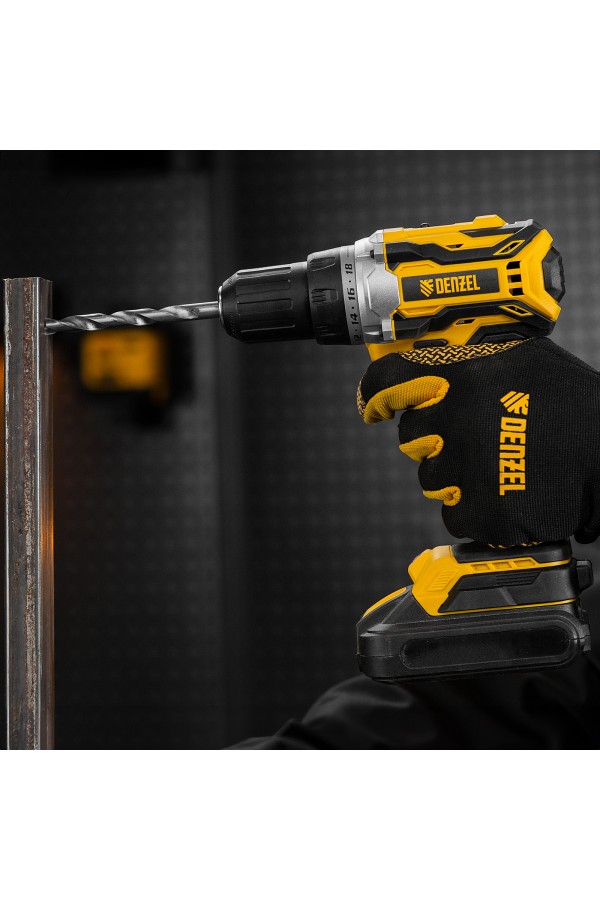 Дрель-шуруповерт аккумуляторная, бесщет. BLDL-18-0 Li-Ion, 18 В Denzel