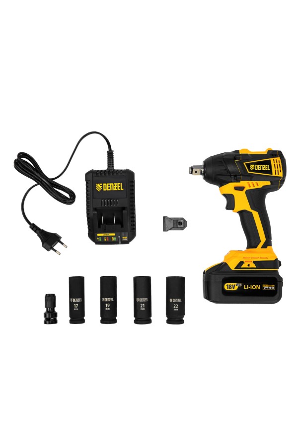 Гайковерт ударный аккумуляторный бесщет CIW-IB-300, Li-ion, 18В, 300Нм Denzel