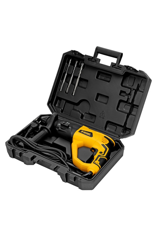 Перфоратор электрический RH-1050-26, SDS-plus, 1050 Вт, 3.2 Дж, 3 плюс 1 режим Denzel