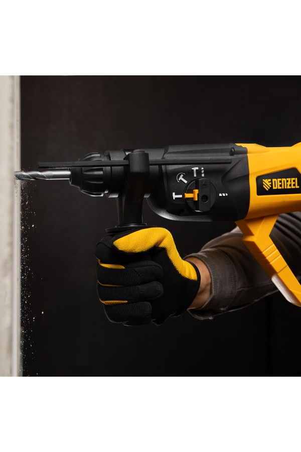 Перфоратор электрический RH-1050-26, SDS-plus, 1050 Вт, 3.2 Дж, 3 плюс 1 режим Denzel