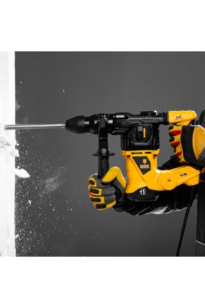 Перфоратор электрический RHV-1250-30, SDS-plus, 1250 Вт, 5 Дж, 3 плюс 1 режим Denzel