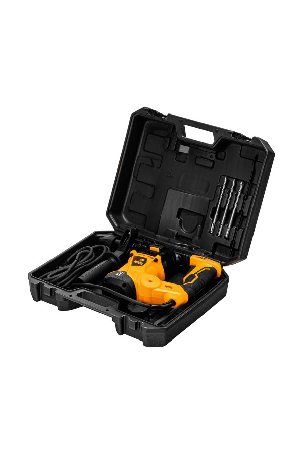 Перфоратор электрический RHV-1250-30, SDS-plus, 1250 Вт, 5 Дж, 3 плюс 1 режим Denzel