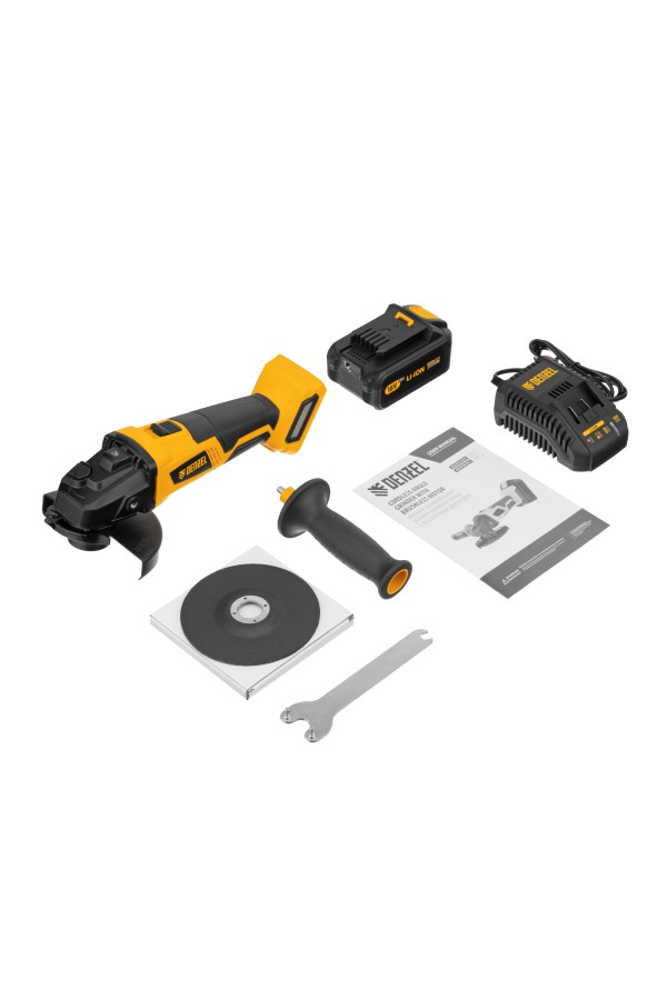 Машина углошлифовальная аккумуляторная бесщет. BLG-IB-18-125-4, Li-ion, 18 В Denzel