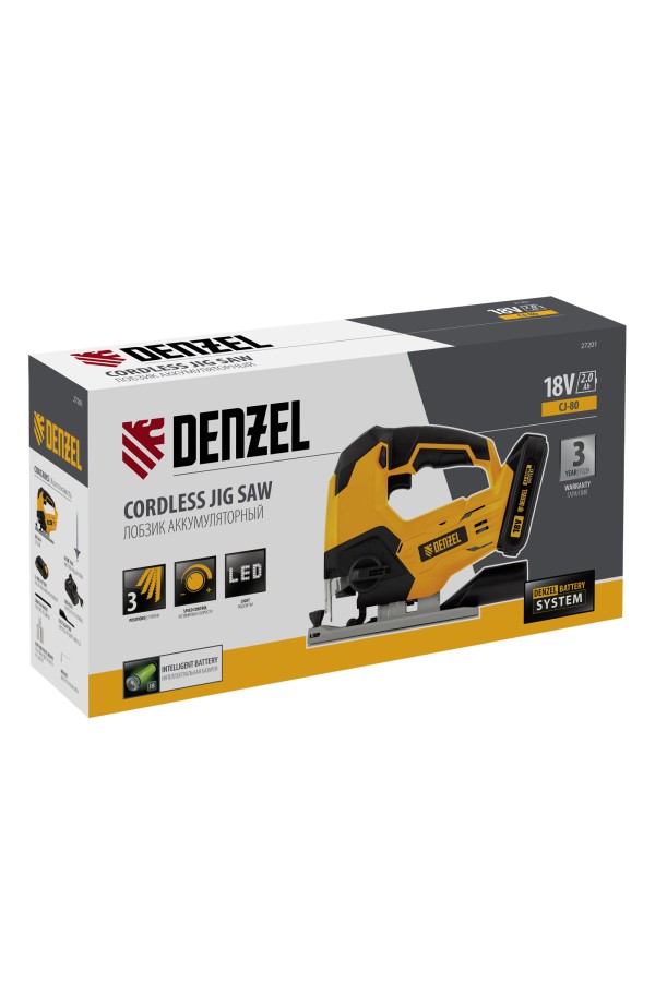 Лобзик аккумуляторный CJ-80, 18В Li-Ion Denzel