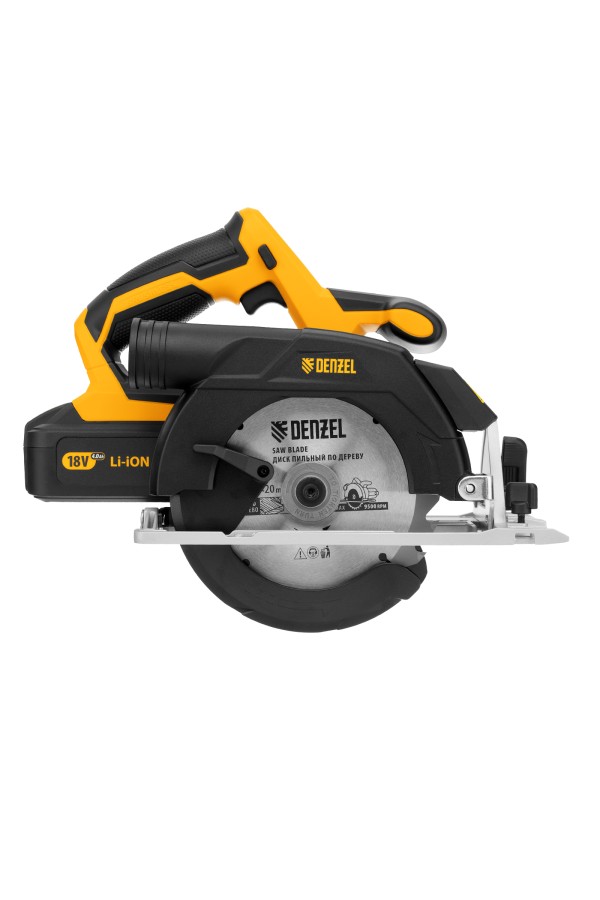 Пила циркулярная аккумуляторная бесщет. CCS-165, 18В Li-Ion Denzel