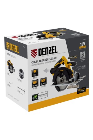 Пила циркулярная аккумуляторная бесщет. CCS-165-0, 18В Li-Ion Denzel