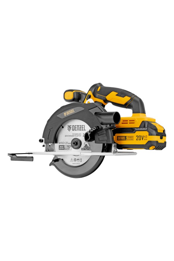 Пила циркулярная аккумуляторная CCSH-20-165, 165 мм, Li-Ion, 20 В// Denzel