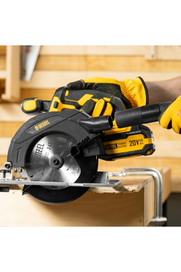 Пила циркулярная аккумуляторная CCSH-20-165, 165 мм, Li-Ion, 20 В// Denzel