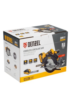 Пила циркулярная аккумуляторная бесщет. CCSH-BL-20-185, 185 мм, Li-Ion, 20 В// Denzel