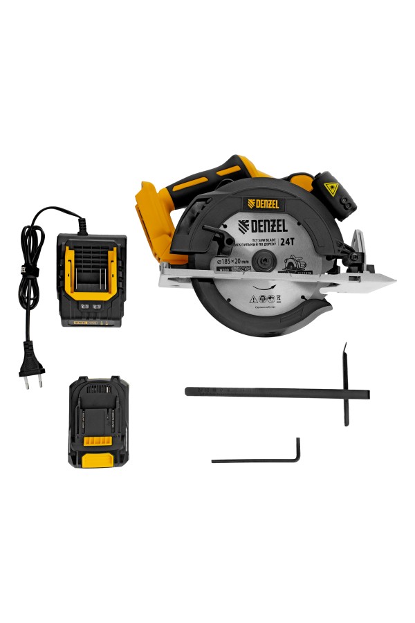 Пила циркулярная аккумуляторная бесщет. CCSH-BL-20-185, 185 мм, Li-Ion, 20 В// Denzel