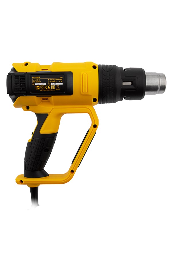 Фен технический HG-2000E, 2000 Вт, 2 режима, LCD дисплей Denzel