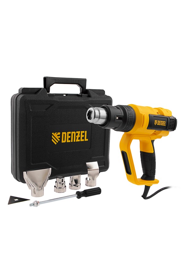 Фен технический HG-2000E, 2000 Вт, 2 режима, LCD дисплей Denzel