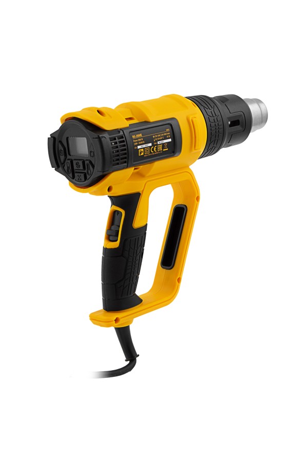 Фен технический HG-2000E, 2000 Вт, 2 режима, LCD дисплей Denzel