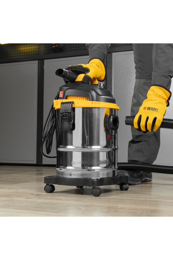 Пылесос строительный SVC15, 1200 Вт, бак 15 л, шланг 2 м Denzel