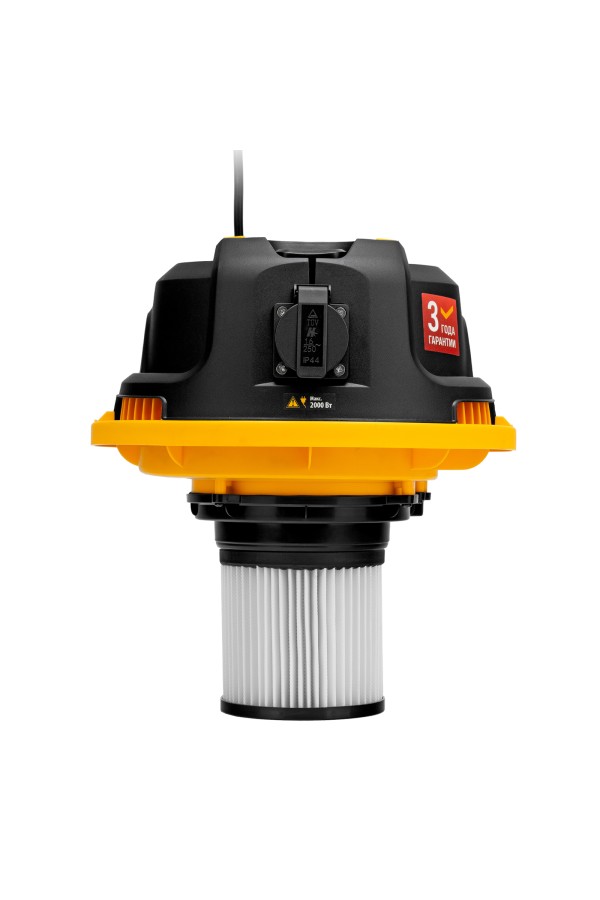 Пылесос строительный RVC20, 1400 Вт, бак 20 л, шланг 3 м, розетка с автосинхр. Denzel