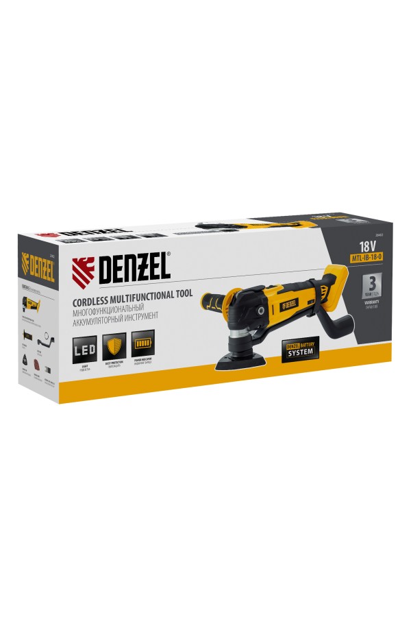 Многофункциональный инструмент аккумуляторный MTL-IB-18-0, Li-Ion, 18 В Denzel