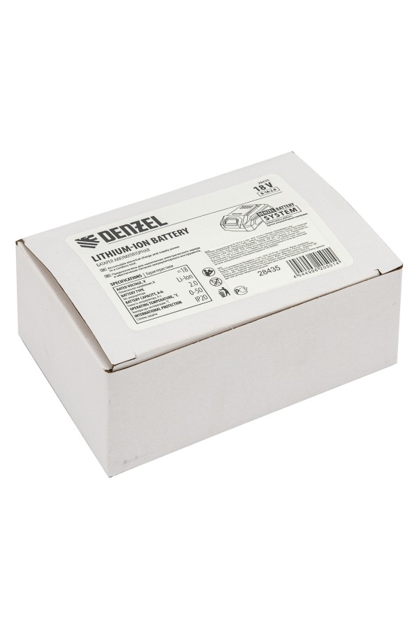 Батарея аккумуляторная B-18-2.0, Li-Ion, 18 В, 2,0 Ач Denzel