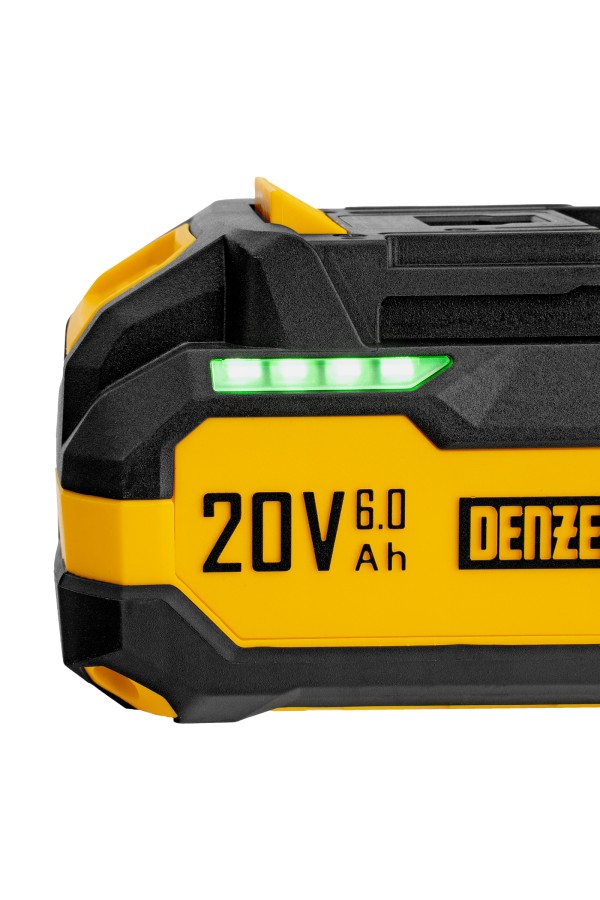 Батарея аккумуляторная BH-20-6.0, Li-Ion, USB, 20 В, 6,0 Ач// Denzel