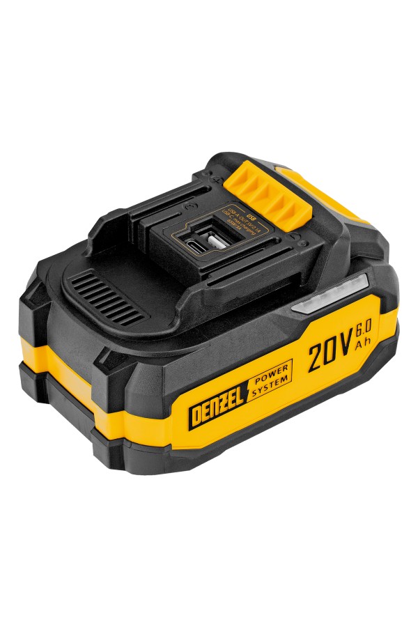 Батарея аккумуляторная BH-20-6.0, Li-Ion, USB, 20 В, 6,0 Ач// Denzel