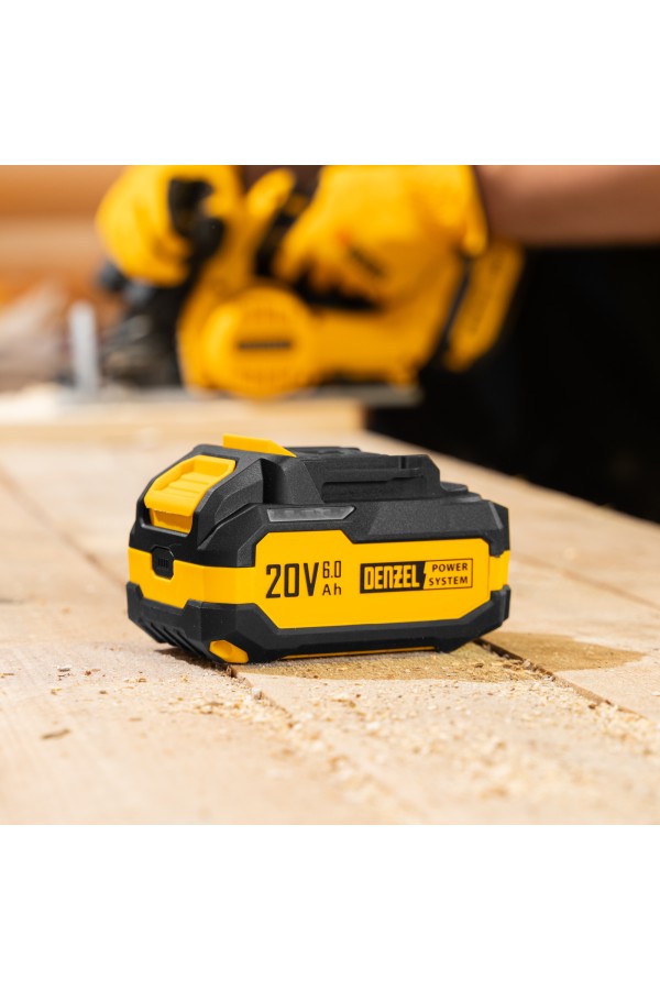 Батарея аккумуляторная BH-20-6.0, Li-Ion, USB, 20 В, 6,0 Ач// Denzel