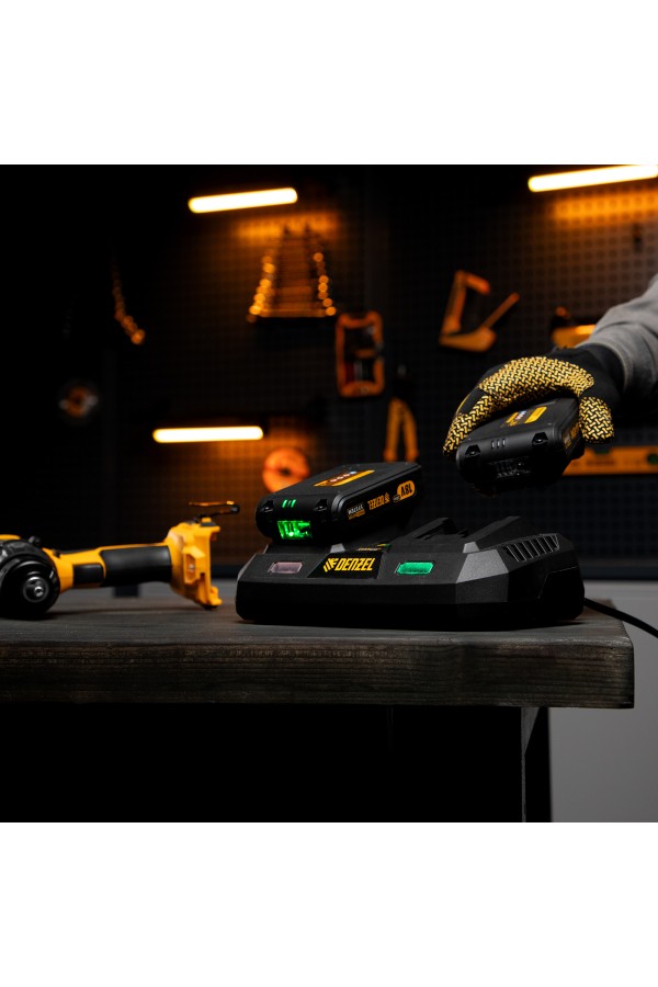 Устройство зарядное для аккумуляторов IBC-18-3.0-2, Li-Ion, 18В, 3.0 А, для двух батарей Denzel