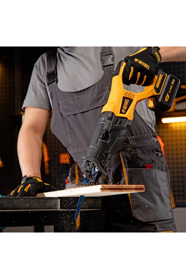 Пила сабельная аккумуляторная бесщет BRC-120,  18В Li-Ion Denzel